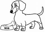 Dog Coloring Eat Bone Chicken Ready sketch template
