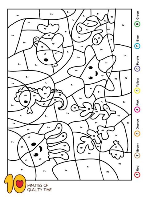 kindergarten easy color  number   frikilo quesea