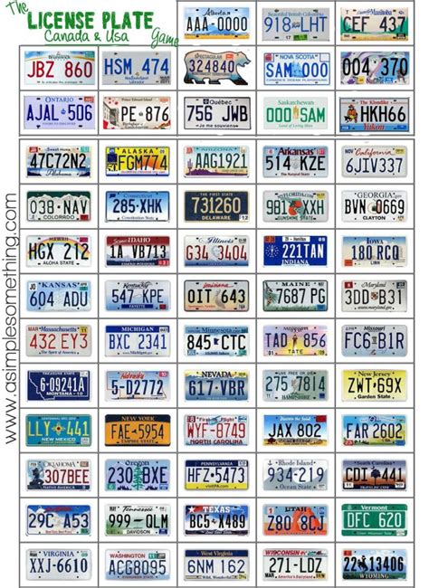 license plate game printable road trip games travel printable