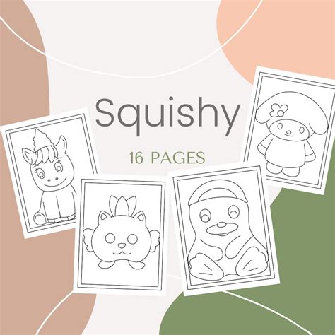 squishy printable  coloring pages etsy uk