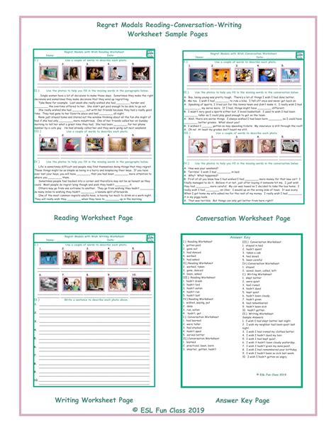 Regret Modals Reading Conversation Writing Worksheets Teaching Resources