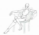 Sit Bocetos Sentado Posture sketch template