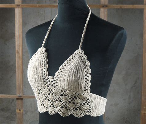 double crocheted handmade crochet camisole bikini knitted crop tops