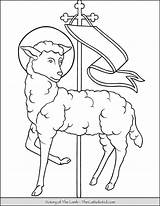 Lamb Coloring Thecatholickid Cupertino sketch template