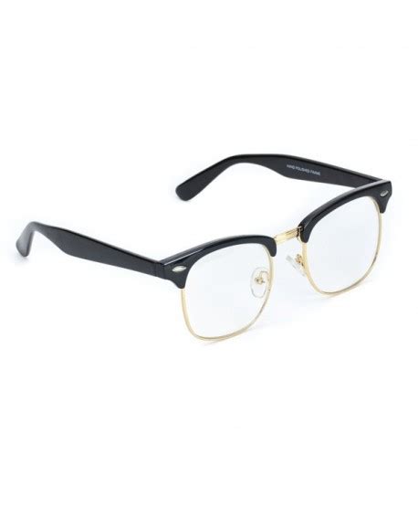 vintage inspired classic half frame horn rimmed clear lens glasses