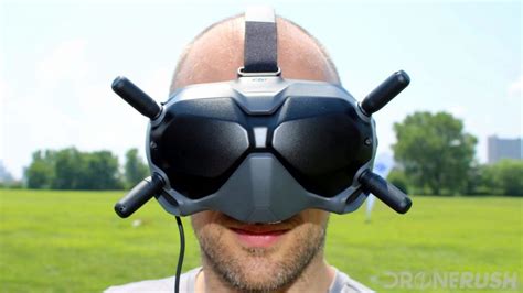 dji digital fpv system goggles  head front drone rush