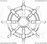 Wheel Ship Helm Nautical Coloring Pages Clipart Vector Steering Pirate Illustration Royalty Tradition Sm Template Print sketch template