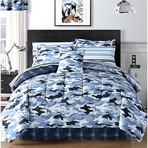 sky blue camouflage camo army boys twin comforter set  piece bed   bag walmartcom