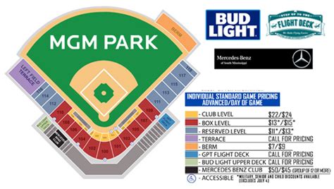 mgm park seating chart milbcom   official site  minor