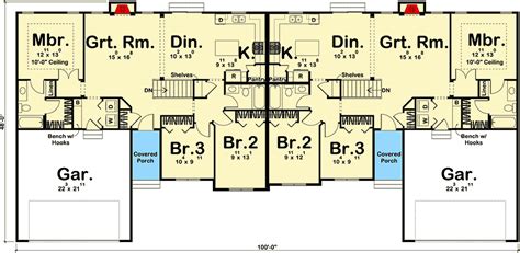 plan dj attractive ranch duplex duplex floor plans duplex plans   plan