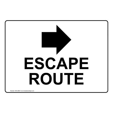 escape route  arrow sign  symbol nhe