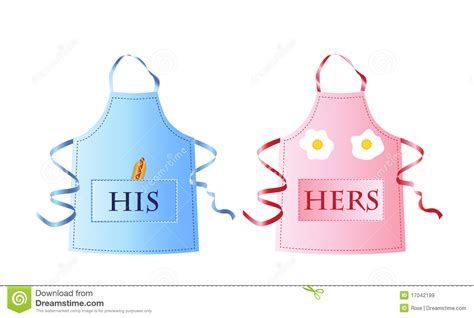 His And Hers Aprons Stock Vector Illustration Of Breakfast 17042199