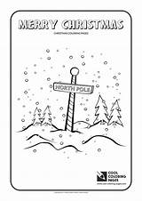 Coloring Pages Pole North Christmas Cool sketch template