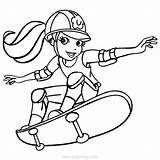 Polly Pocket Coloring Skateboarding Pages Xcolorings 790px sketch template