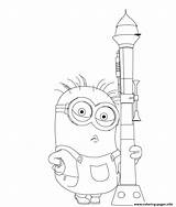 Coloring Minion Despicable Pages Printable sketch template