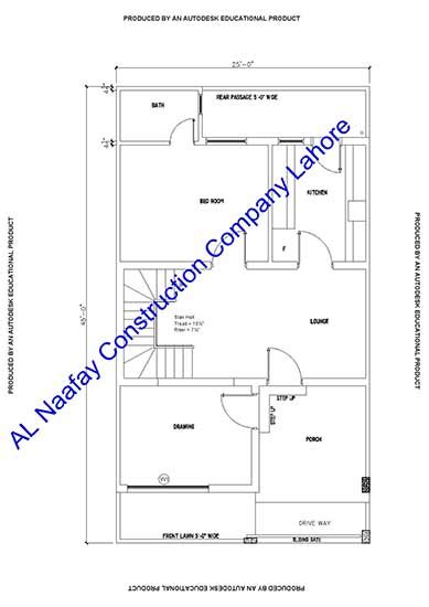 marla house design plan naqsha maps  elevation  working drawings