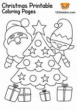 Christmas Kids Coloring Printables Pages 123kidsfun Tree Fun sketch template
