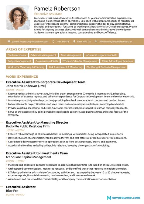 executive assistant resume examples guide