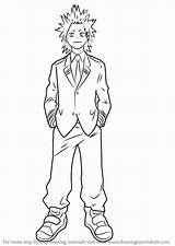 Hero Kirishima Academia Coloring Draw Eijirou Pages Boku Drawing Step Easy Bnha Anime Da Characters Character Popular Line Drawingtutorials101 Bakugou sketch template