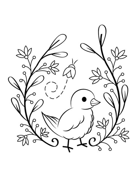 spring birds coloring pages