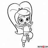 Shimmer Shine Leah Drawing Coloring Draw Pages Step Tutorials Sketchok Cartoon Name sketch template