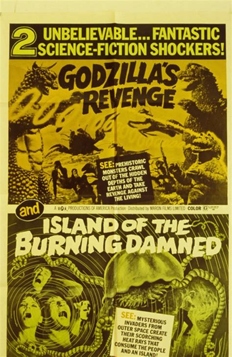 godzillas revengeisland   burning damned  posters