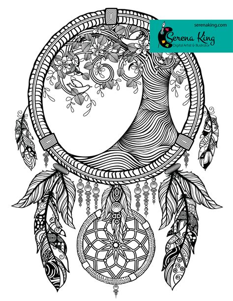 tree dreamcatcher coloring page dream catcher coloring pages