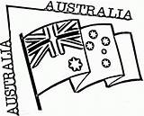 Australia Coloring Pages Flag Australian Kids Printable Preschool Color Print Popular Holidays sketch template