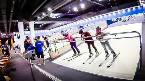 indoor skiing endless slopes proleski ski simulator youtube
