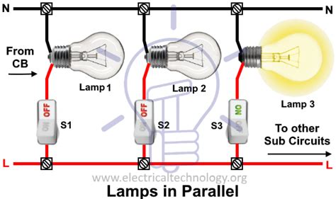 wire lights  parallel switches bulbs connection  parallel electrical circuit