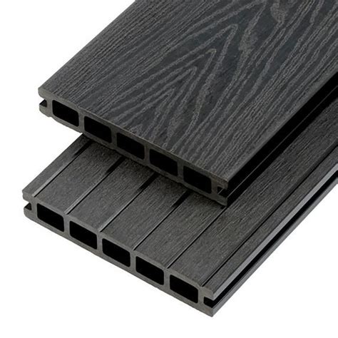 cladco woodgrain hollow composite decking board  charcoal roofing