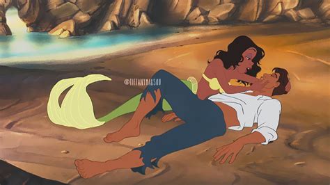 Tiana And Naveen In The Little Mermaid Disney Princess