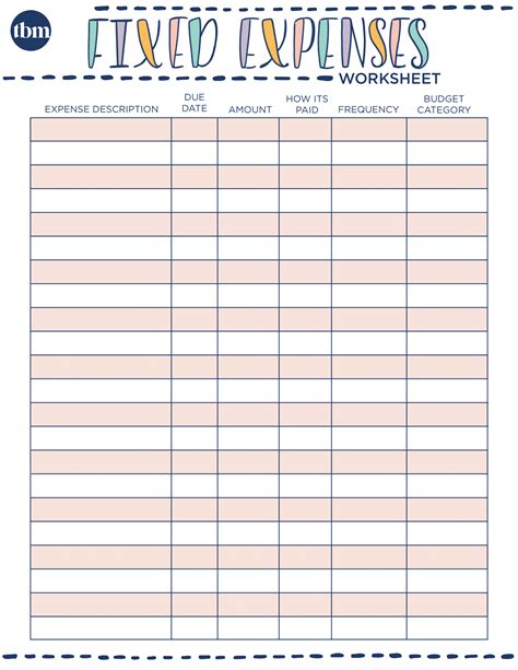 printable expense worksheets hot sex picture