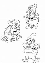 Dwarfs Coloring Snow Pages Disney sketch template