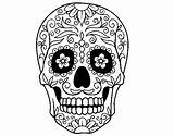 Skull Mexican Coloring Coloringcrew sketch template