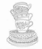 Coloring Tea Party Pages Adult Book Adults Sheets Elegant Printable Coffee Cup Colouring Issuu Drawing Choose Board Cups Table sketch template