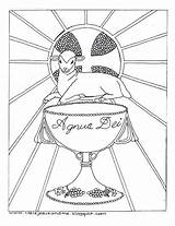 Coloring Communion Lamb Pages God Monstrance Altar First Jesus Catholic Drawing Colouring Kids Para Holy Desenho Colorir Little Color Getdrawings sketch template