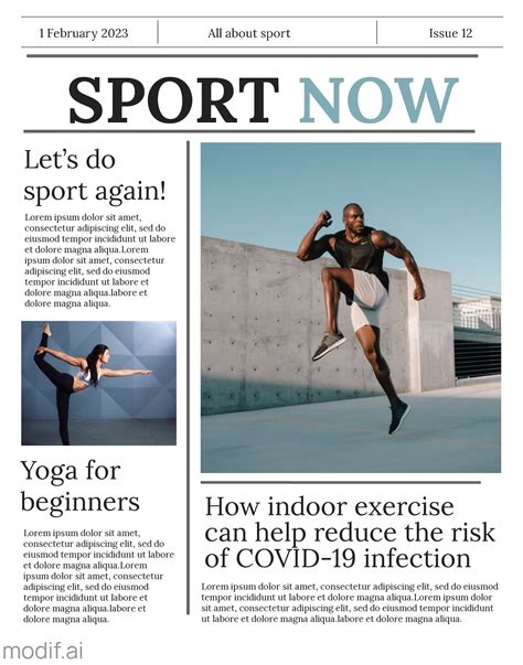 sport  newspaper cover template mediamodifier