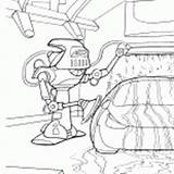 Robot Coloring Dishwasher Washing Car sketch template