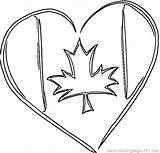 Flag Coloring Canada Canadian Printable Colouring Pages Heart Getcolorings Leaf Color Getdrawings Drawing Library sketch template