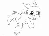 Digimon Veemon sketch template