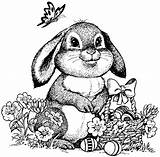 Easter Bunny Coloring Pages Color Adults Cute Rabbit Print Happy Kids Hippity Wait Little sketch template