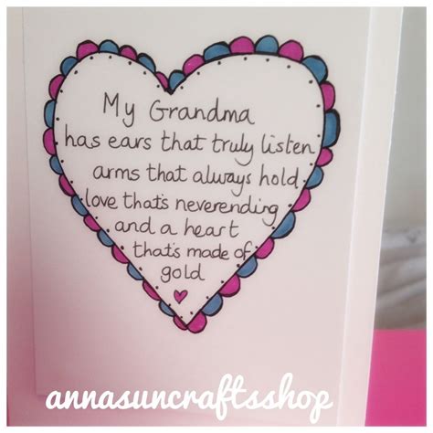 grandma poem card card  granny gran mothersday mothers day