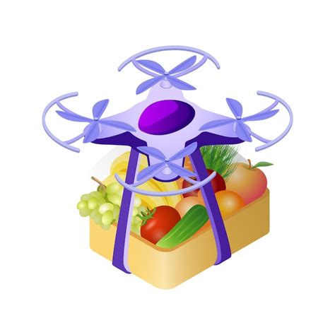 premium vector drone delivering purchase isometric illustration
