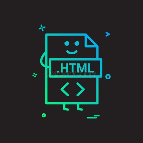 computer html file format type icon vector design stock vector illustration  html symbol