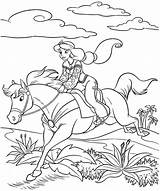 Riding Horse Coloring Princess Bubakids Regards Thousands Through Cartoon sketch template