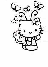 Kitty Hello Pages Color Coloring Printables Cake Birthday sketch template