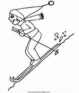 Sci Skiing Colorare Disegno Skifahren Narty Skier Downhill Ausmalbilder Ausmalbild Ausmalen Kolorowanki Kolorowanka Snowboard Malvorlagen Scarponi sketch template