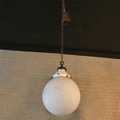 Large Industrial Textured Frosted Glass Globe Pendant