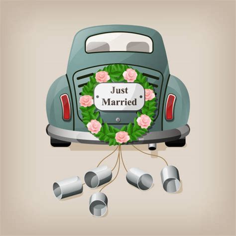 Just Married Auto Illustrationen Und Vektorgrafiken Istock